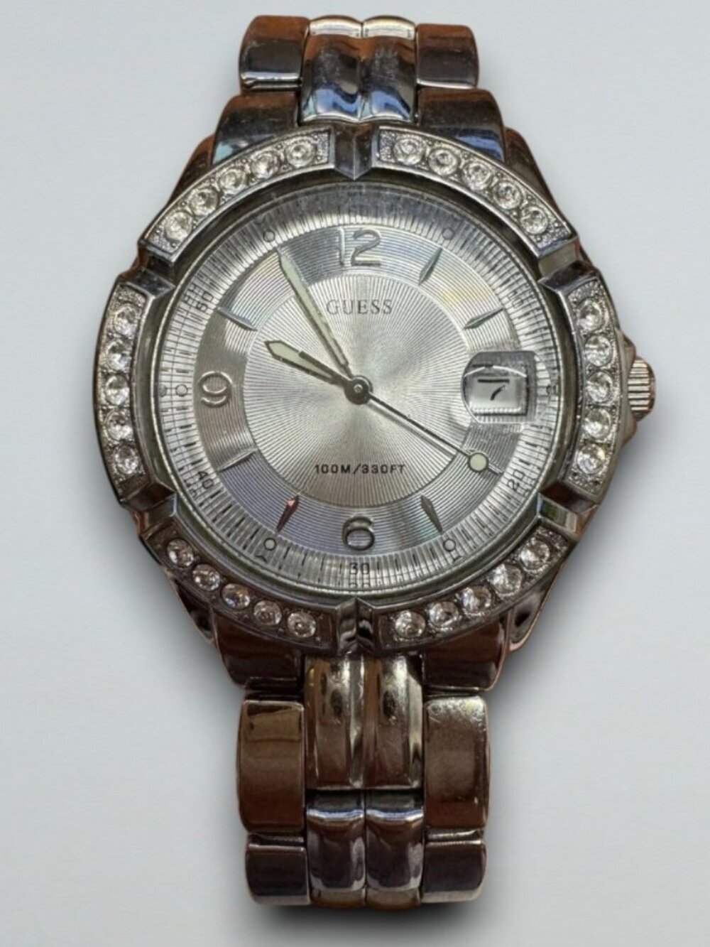 GUESS G75511M Waterpro Crystal Bezel Date Watch Needs Battery
